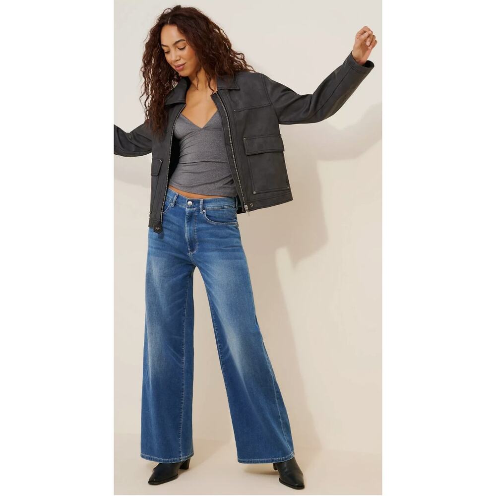DL1961 Hepburn Wide Leg Jeans Women 27 Blue Good Altered High Rise Mohonk